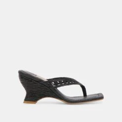 NULLAH WEDGES ONYX RAFFIA(Nullah Wedges Onyx Raffia)