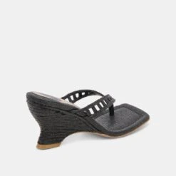NULLAH WEDGES ONYX RAFFIA(Nullah Wedges Onyx Raffia) -Dolce Vita Shop DOLCEVITA HEELS NULLAH ONYXRAFFIA 03