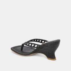 NULLAH WEDGES ONYX RAFFIA(Nullah Wedges Onyx Raffia) -Dolce Vita Shop DOLCEVITA HEELS NULLAH ONYXRAFFIA 08
