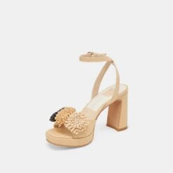 OLIVEA HEELS BLACK NATURAL RAFFIA(Olivea Heels Black Natural Raffia) -Dolce Vita Shop DOLCEVITA HEELS OLIVEA BLACK NATURALRAFFIA 08