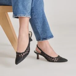 OLYMPA HEELS BLACK STELLA(Olympa Heels Black Stella) -Dolce Vita Shop DOLCEVITA HEELS OLYMPA BLACKSTELLA ONFOOT 2