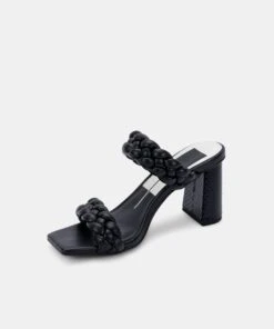 PAILY WIDE HEELS BLACK STELLA - Re:vita(Paily Wide Heels Black Stella Resale) -Dolce Vita Shop DOLCEVITA HEELS PAILY BLACK STELLA INSTEP FRONT