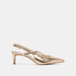 PAMLA MID WIDE HEELS LIGHT GOLD DISTRESSED LEATHER - Re:vita(Pamla Mid Wide Heels Light Gold Distressed Leather Wcxsj_ygpj Resale)