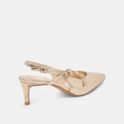 PAMLA MID HEELS LIGHT GOLD DISTRESSED LEATHER(Pamla Mid Heels Light Gold Distressed Leather) -Dolce Vita Shop DOLCEVITA HEELS PAMLAMID PLATINUMDISTRESSEDLEATHER 03