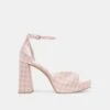PANDRO X BYRDIE GOLF HEELS PINK PLAID GINGHAM(Pandro X Byrdie Golf Heels Pink Plaid Gingham)