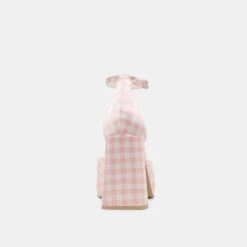 PANDRO X BYRDIE GOLF WIDE HEELS PINK PLAID GINGHAM(Pandro X Byrdie Golf Wide Heels Pink Plaid Gingham) -Dolce Vita Shop DOLCEVITA HEELS PANDRO PINKPLAIDGINGHAM 05 8c41d1ed 06ff 4752 86fe c2368ebb4ac8
