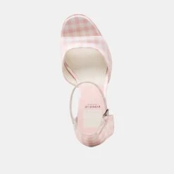 PANDRO X BYRDIE GOLF WIDE HEELS PINK PLAID GINGHAM(Pandro X Byrdie Golf Wide Heels Pink Plaid Gingham) -Dolce Vita Shop DOLCEVITA HEELS PANDRO PINKPLAIDGINGHAM 06 512daf9a 2dd8 47fc 8b8a 62c8d99f3eec