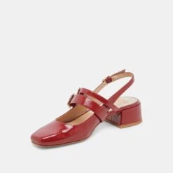 PATZY HEELS CRIMSON CRINKLE PATENT LEATHER(Patzy Heels Crimson Crinkle Patent Leather) -Dolce Vita Shop DOLCEVITA HEELS PATZY CRIMSON CRINKLE PATENT LEATHER 08