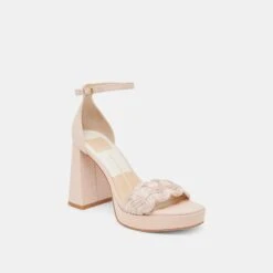 PELTIN HEELS LIGHT PINK WOVEN RAFFIA(Peltin Heels Light Pink Woven Raffia) -Dolce Vita Shop DOLCEVITA HEELS PELTIN LIGHTPINKWOVENRAFFIA 01