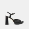 PEYTEN WIDE HEELS BLACK WOVEN STELLA(Peyten Wide Heels Black Woven Stella)