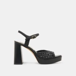 PEYTEN HEELS BLACK WOVEN STELLA(Peyten Heels Black Woven Stella)