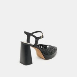PEYTEN WIDE HEELS BLACK WOVEN STELLA(Peyten Wide Heels Black Woven Stella) -Dolce Vita Shop DOLCEVITA HEELS PEYTEN BLACKWOVENSTELLA 03