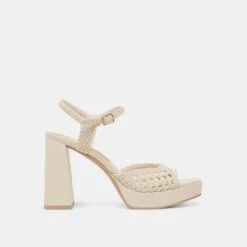 PEYTEN WIDE HEELS CREME WOVEN STELLA(Peyten Wide Heels Creme Woven Stella)
