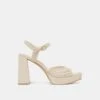 PEYTEN HEELS CREME WOVEN STELLA(Peyten Heels Creme Woven Stella)