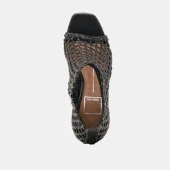 QUIN HEELS BLACK WOVEN LEATHER(Quin Heels Black Woven Leather) -Dolce Vita Shop DOLCEVITA HEELS QUIN BLACKWOVENLEATHER 06