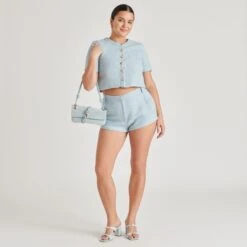 SHANE HEELS ICE BLUE CRINKLE PATENT(Shane Heels Ice Blue Crinkle Patent) -Dolce Vita Shop DOLCEVITA HEELS SHANE LIGHTBLUELEATHER ONFOOT 01