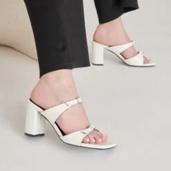 SHANE HEELS OFF WHITE CRINKLE PATENT(Shane Heels Off White Crinkle Patent) -Dolce Vita Shop DOLCEVITA HEELS SHANE OFFWHITECRINKLEPATENT ONFOOT 3