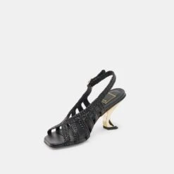 SICILY HEELS BLACK WOVEN LEATHER(Sicily Heels Black Woven Leather) -Dolce Vita Shop DOLCEVITA HEELS SICILY BLACKLEATHER 08