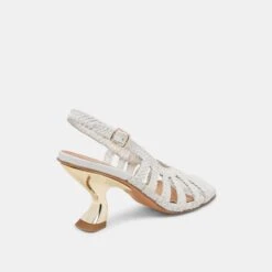 SICILY HEELS WHITE WOVEN LEATHER(Sicily Heels White Woven Leather) -Dolce Vita Shop DOLCEVITA HEELS SICILY WHITELEATHER 03
