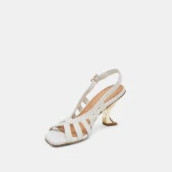 SICILY HEELS WHITE WOVEN LEATHER(Sicily Heels White Woven Leather) -Dolce Vita Shop DOLCEVITA HEELS SICILY WHITELEATHER 08