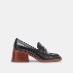 TALIE LOAFERS NOIR EMBOSSED LEATHER - Re:vita(Talie Loafers Noir Embossed Leather Resale)