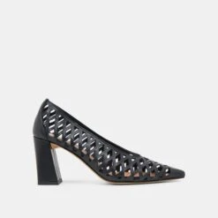 TANYA HEELS BLACK WOVEN LEATHER(Tanya Heels Black Woven Leather)