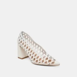 TANYA HEELS BONE WOVEN LEATHER(Tanya Heels Bone Woven Leather) -Dolce Vita Shop DOLCEVITA HEELS TANYA BONEWOVENLEATHER 01