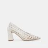 TANYA HEELS BONE WOVEN LEATHER(Tanya Heels Bone Woven Leather)