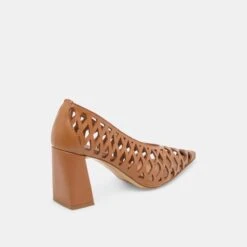 TANYA HEELS COGNAC WOVEN LEATHER(Tanya Heels Cognac Woven Leather) -Dolce Vita Shop DOLCEVITA HEELS TANYA COGNACWOVENLEATHER 03