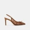 YELA HEELS MID BROWN TULLE(Yela Heels Mid Brown Tulle)