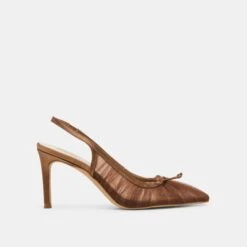 YELA HEELS MID BROWN TULLE(Yela Heels Mid Brown Tulle)