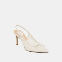 YELA HEELS WHITE TULLE(Yela Heels White Tulle) -Dolce Vita Shop DOLCEVITA HEELS YELA WHITETULLE 01