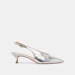 ALENNA HEELS SILVER DISTRESSED LEATHER(Alenna Heels Silver Distressed Leather)