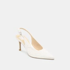 ELASI PEARL HEELS TRUE WHITE SATIN(Elasi Pearl Heels True White Satin) -Dolce Vita Shop DOLCEVITA HEEL ELASIPEARL TRUEWHITESATIN 01