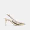 ELASI HEELS LIGHT GOLD CRINKLE PATENT(Elasi Heels Light Gold Crinkle Patent)