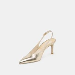 ELASI HEELS LIGHT GOLD CRINKLE PATENT(Elasi Heels Light Gold Crinkle Patent) -Dolce Vita Shop DOLCEVITA HEEL ELASI LIGHTGOLDCRINKLEPATENT 08