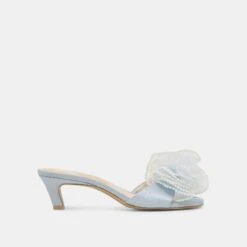 NARITA PEARL HEELS LIGHT BLUE SATIN(Narita Pearl Heels Light Blue Satin)