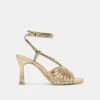 NIVANA HEELS GOLD DISTRESSED LEATHER(Nivana Heels Gold Distressed Leather)
