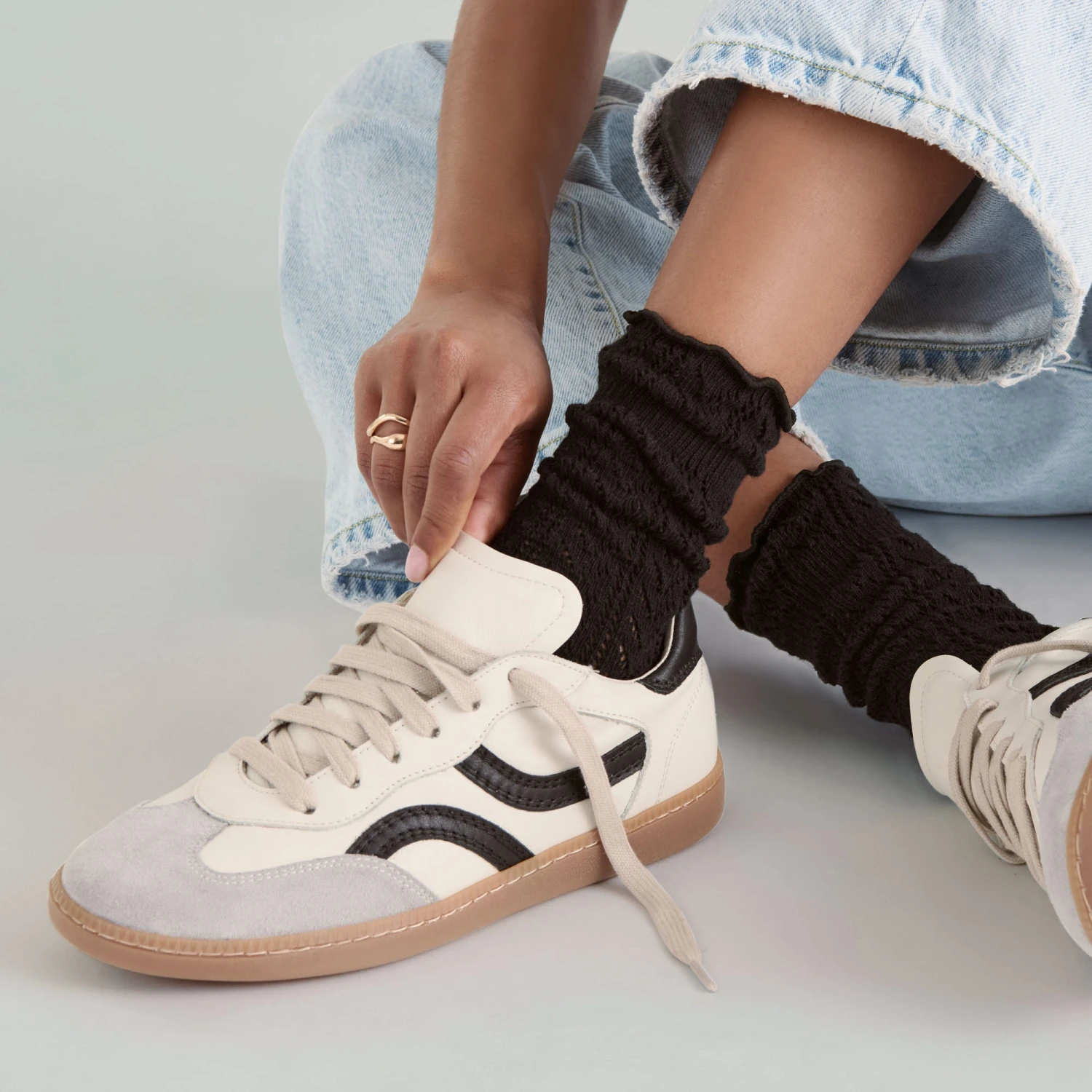 POINTELLE SOCKS BLACK(Pointelle Socks Black) 2 POINTELLE SOCKS BLACK(Pointelle Socks Black) - Image 2