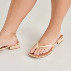 BARTY SANDALS LT NATURAL RAFFIA(Barty Sandals Lt Natural Raffia) -Dolce Vita Shop DOLCEVITA SANDALS BARTY LTNATURALRAFFIA ONFOOT 02