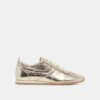 DELANY SNEAKERS LIGHT GOLD CRINKLE PATENT(Delany Sneakers Light Gold Crinkle Patent)