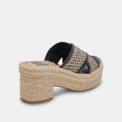 ELDORA HEELS WHITE BLACK RAFFIA(Eldora Heels White Black Raffia) -Dolce Vita Shop DOLCEVITA SANDALS ELDORA WHITEBLACKRAFFIA 03