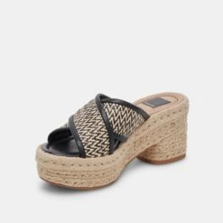 ELDORA HEELS WHITE BLACK RAFFIA(Eldora Heels White Black Raffia) -Dolce Vita Shop DOLCEVITA SANDALS ELDORA WHITEBLACKRAFFIA 09