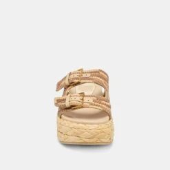 FALYN SANDALS BROWN NATURAL WOVEN RAFFIA(Falyn Sandals Brown Natural Woven Raffia) -Dolce Vita Shop DOLCEVITA SANDALS FALYN BROWN NATURALWOVENRAFFIA 04