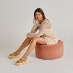 FALYN SANDALS BROWN NATURAL WOVEN RAFFIA(Falyn Sandals Brown Natural Woven Raffia) -Dolce Vita Shop DOLCEVITA SANDALS FALYN BROWN NATURALWOVENRAFFIA ONFOOT01