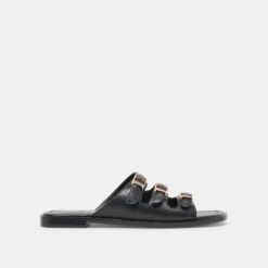 FIN SANDALS BLACK LEATHER(Fin Sandals Black Leather)