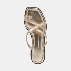 INDIGO SANDALS GOLD DISTRESSED LEATHER(Indigo Sandals Gold Distressed Leather) -Dolce Vita Shop DOLCEVITA SANDALS INDIGO GOLDMETALLICLEATHER 06