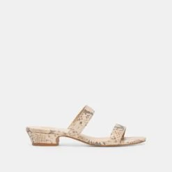 KAMILE SANDALS NATURAL SNAKE EMBOSSED LEATHER(Kamile Sandals Natural Snake Embossed Leather)