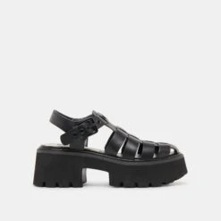LASLY TONAL SANDALS BLACK LEATHER(Lasly Tonal Sandals Black Leather)