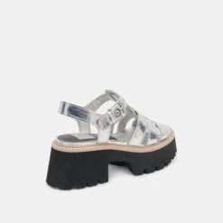 LATICE SANDALS SILVER DISTRESSED LEATHER(Latice Sandals Silver Distressed Leather) -Dolce Vita Shop DOLCEVITA SANDALS LATICE SILVERDISTRESSEDLEATHER 03